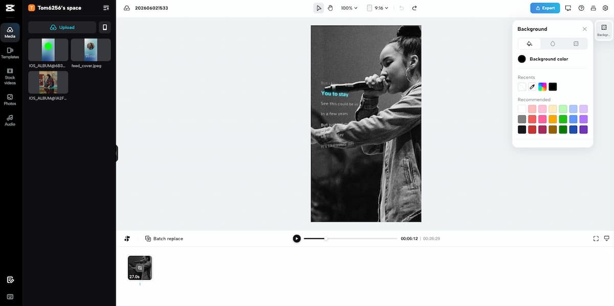 CapCut lyric video maker auto captions workflow