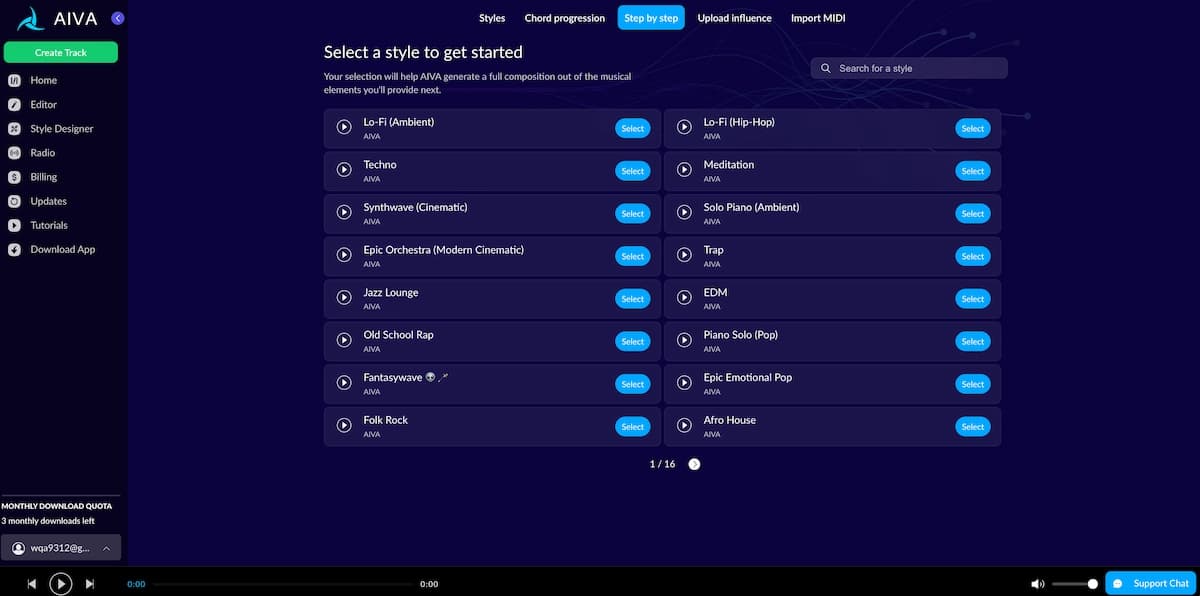 AIVA AI Music Generaotr