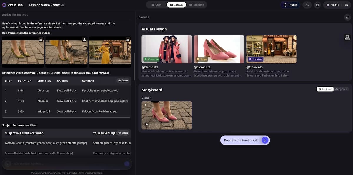 VidMuse Ad Video Generator Plans the Storyboard