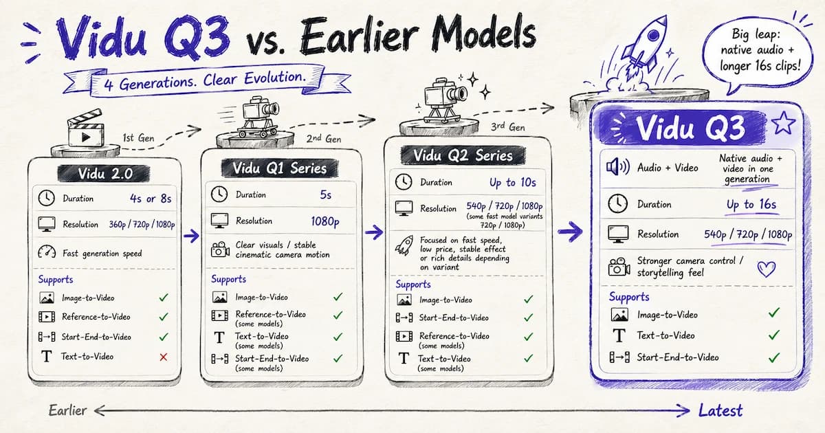 Vidu Q3 vs. Earlier Models