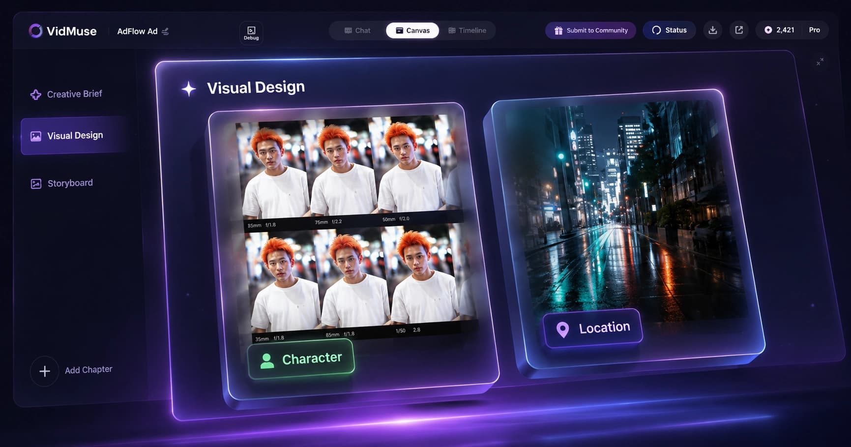 VidMuse AI generates visual assets and audio