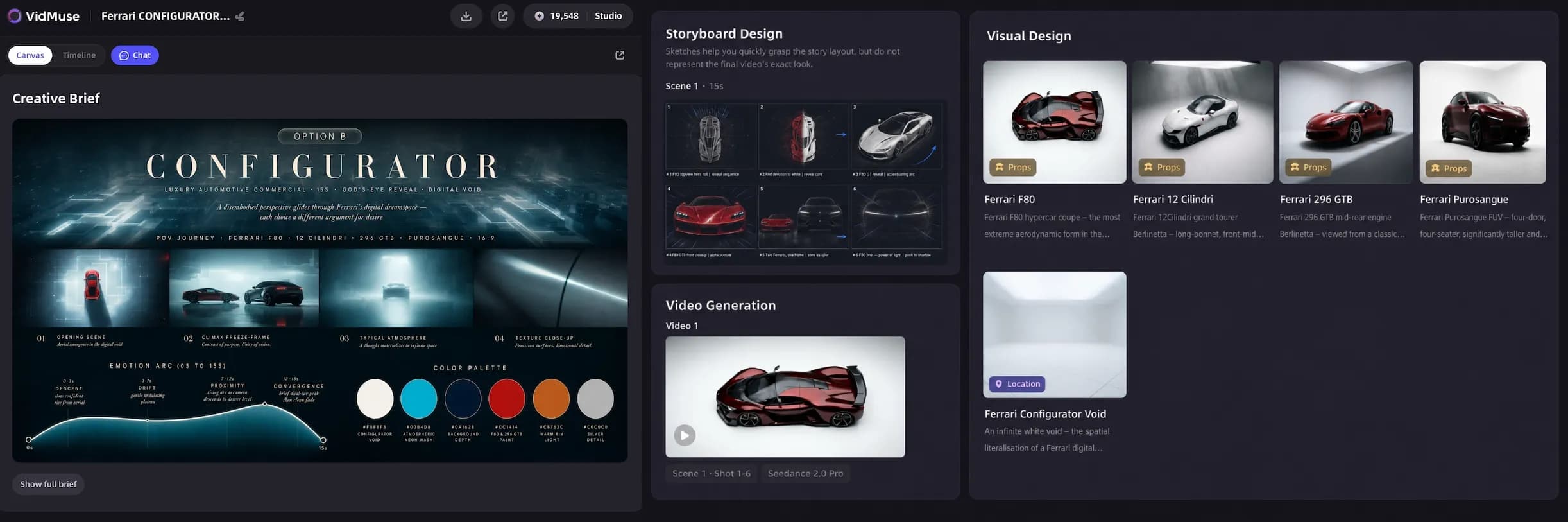 Generate Creative Brief, Storyboard, and Video