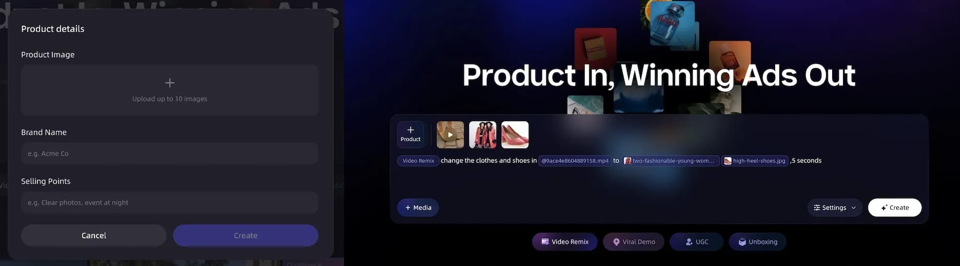 Uploading product photos into VidMuse for launch video creation