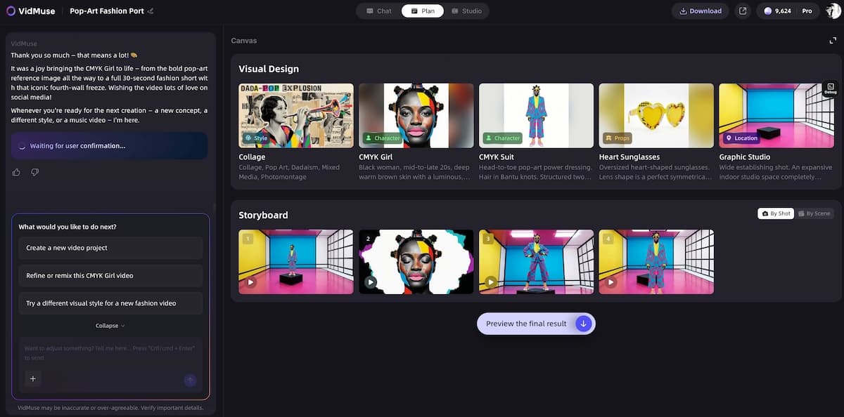Generate Storyboard and Video