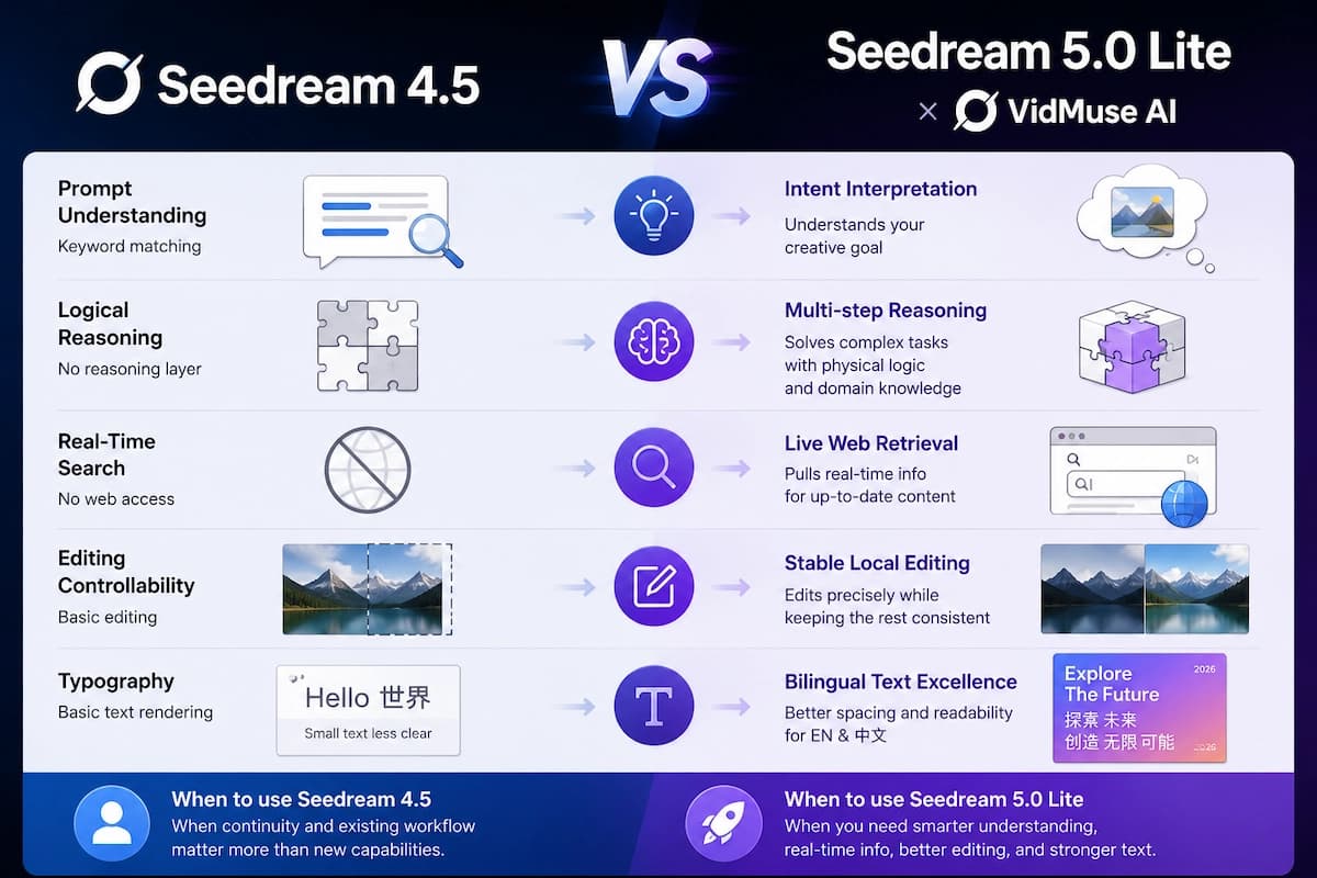 Seedream 5.0 Lite vs Seedream 4.5 comparison