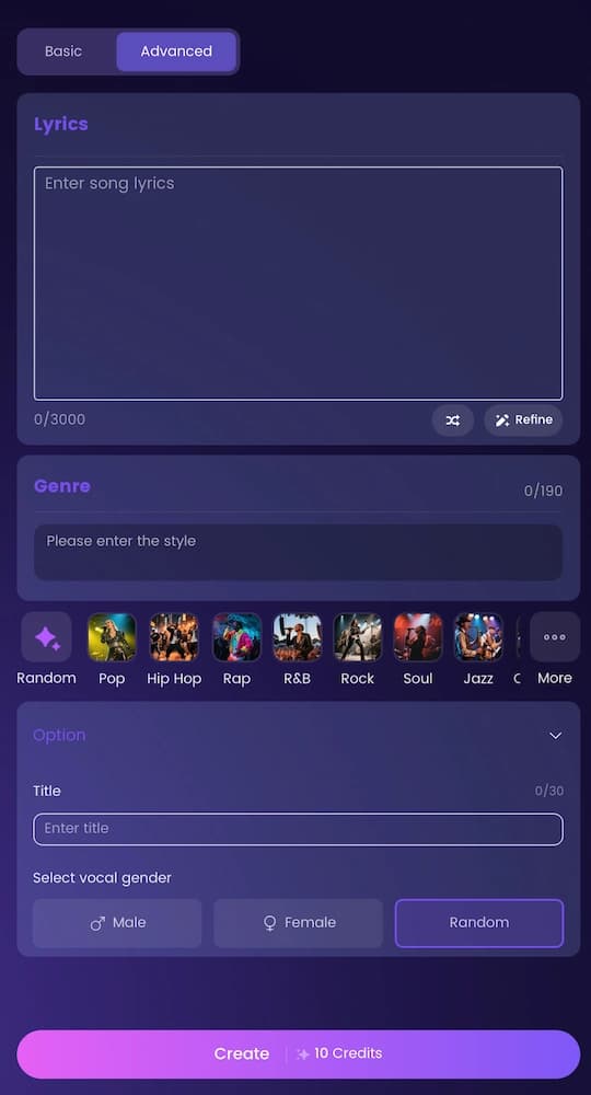Sondo AI music generation tool interface