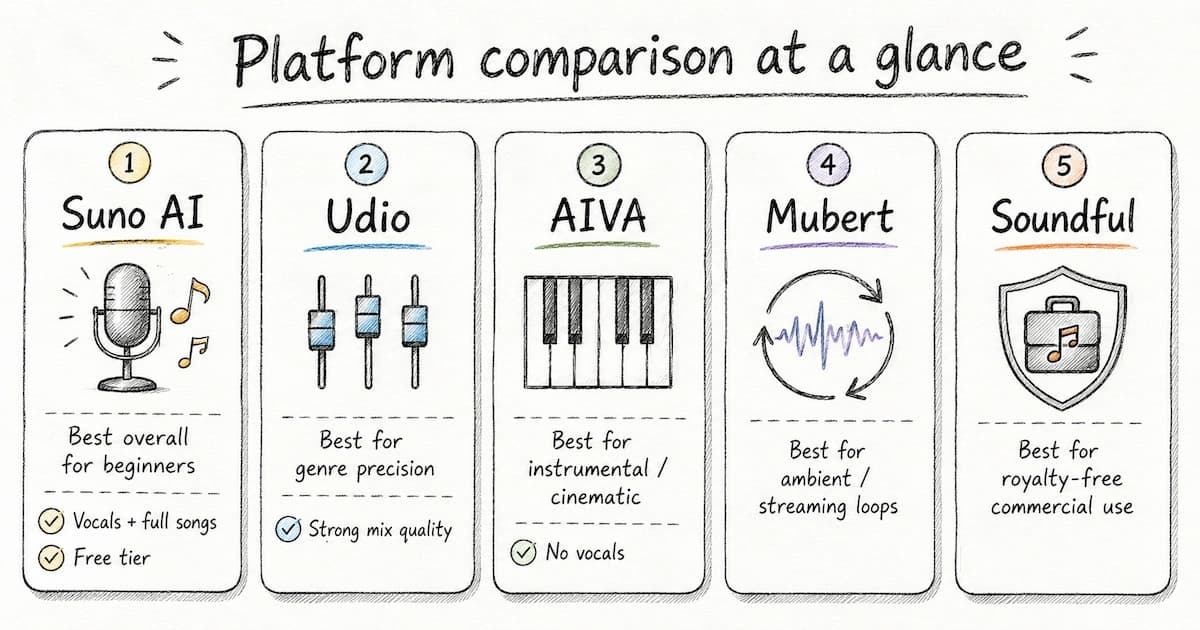 Best AI Music Tools at a Glance