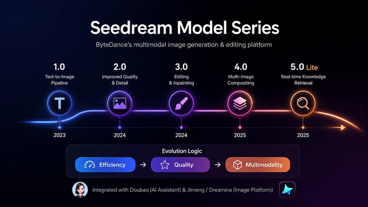 Seedream model series from 4.0 to 5.0 Lite