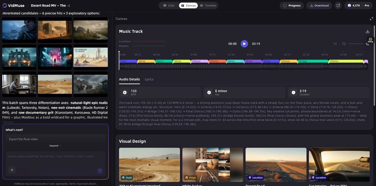 VidMuse AI music video generator full production workflow