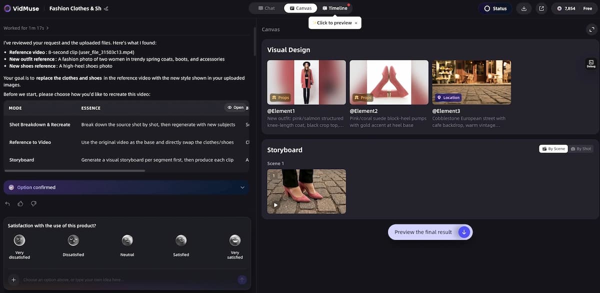 Generate a storyboard or shot list