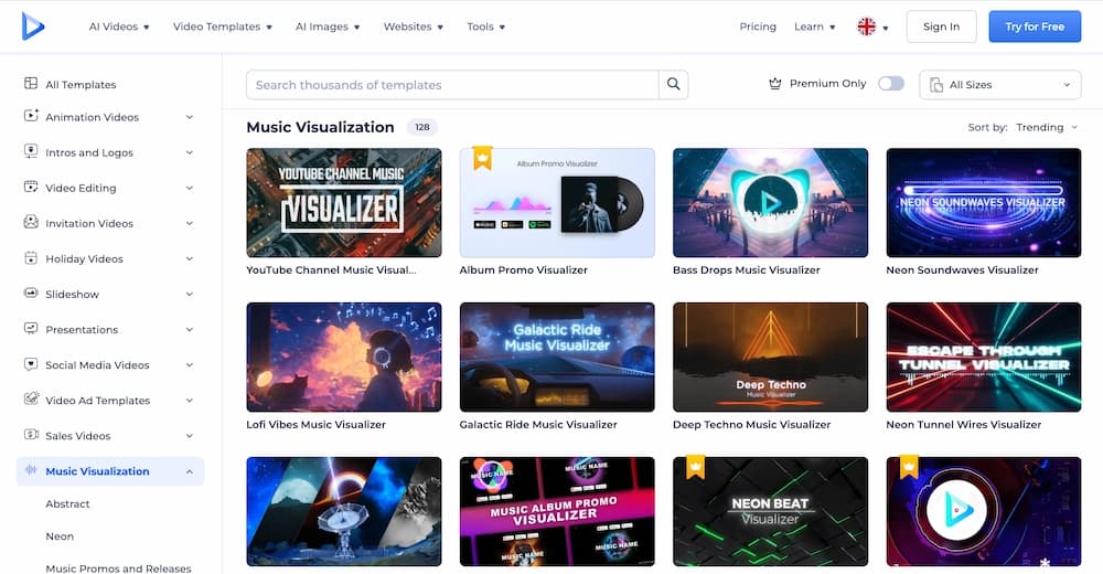 Renderforest free music visualizer