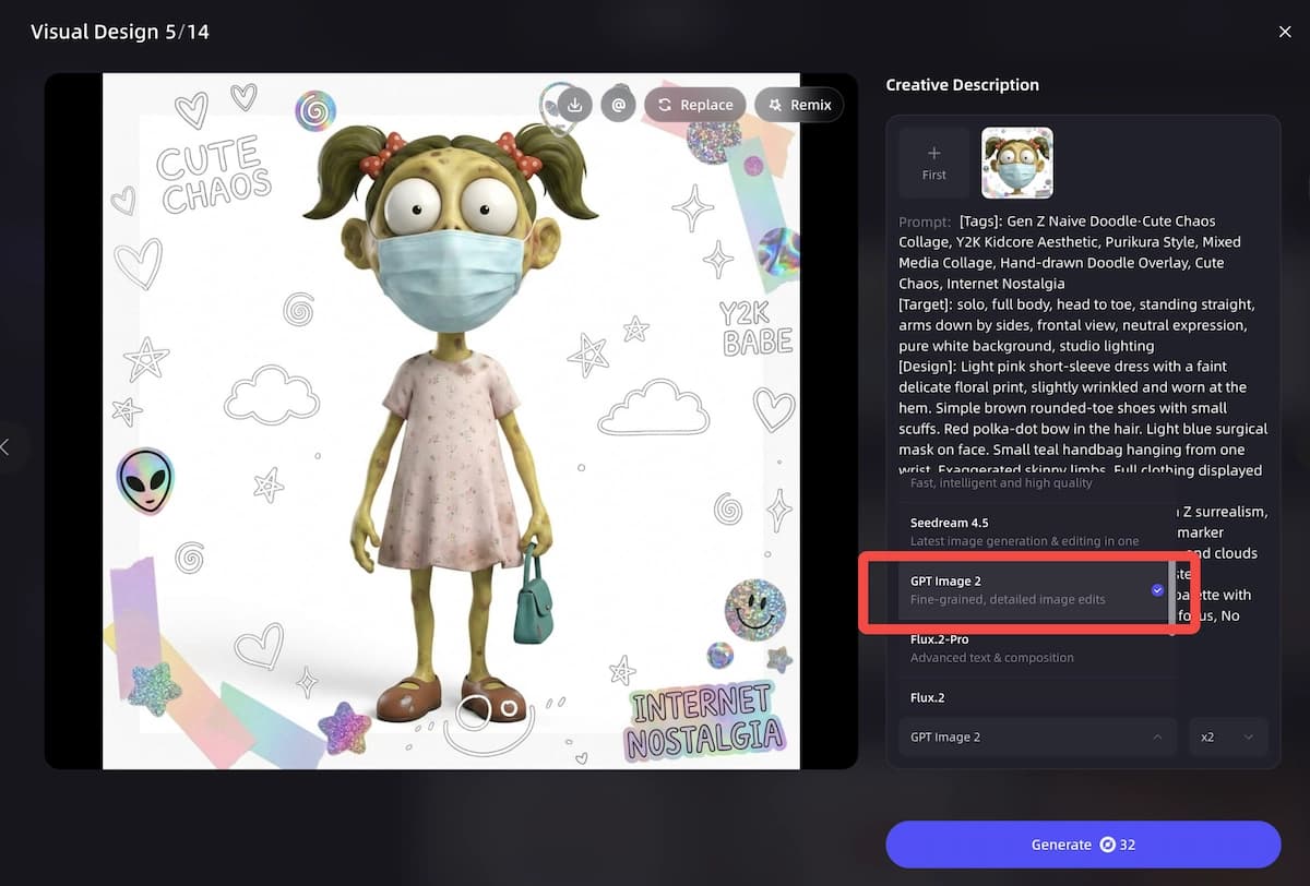 ChatGPT Image 2.0 inside VidMuse AI workflow matrix
