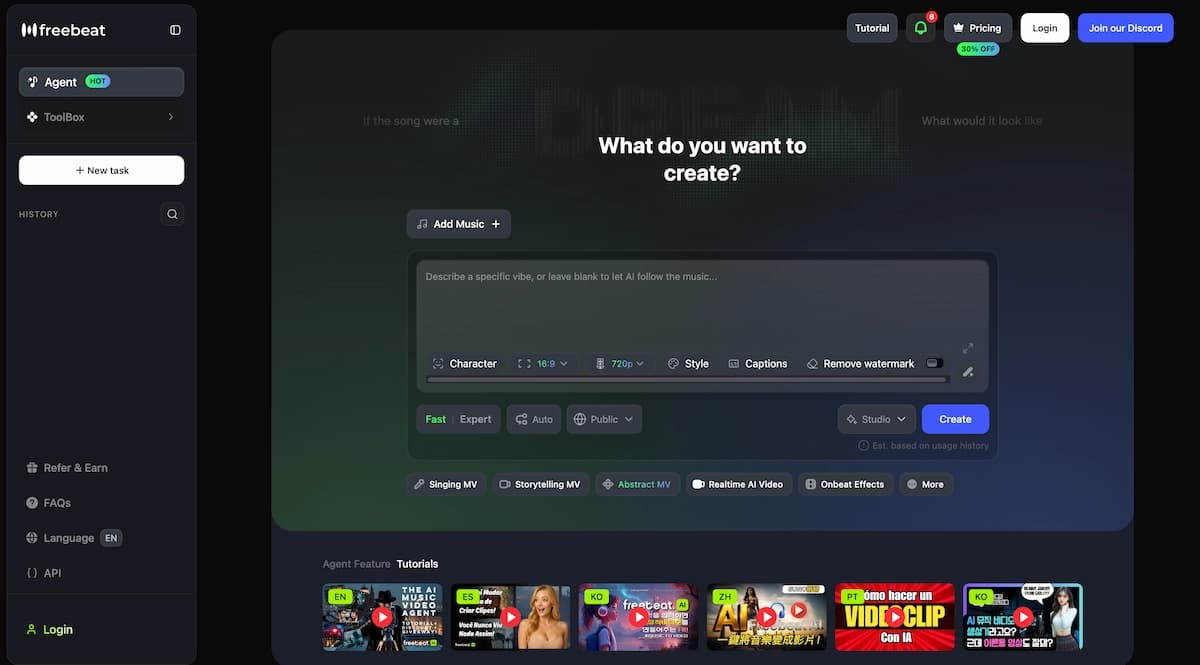 freebeat Free AI Music Video Generator