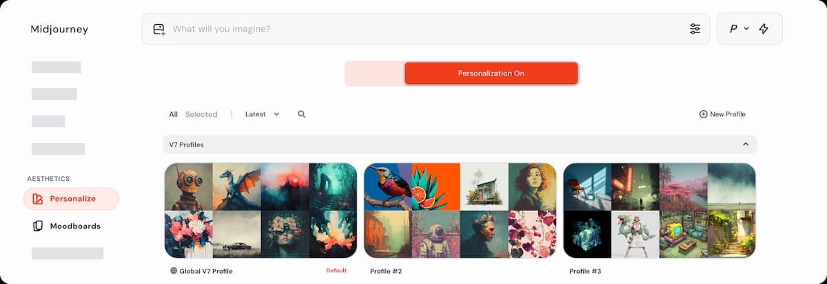 Personalize Midjourney V7 aesthetic preference profile