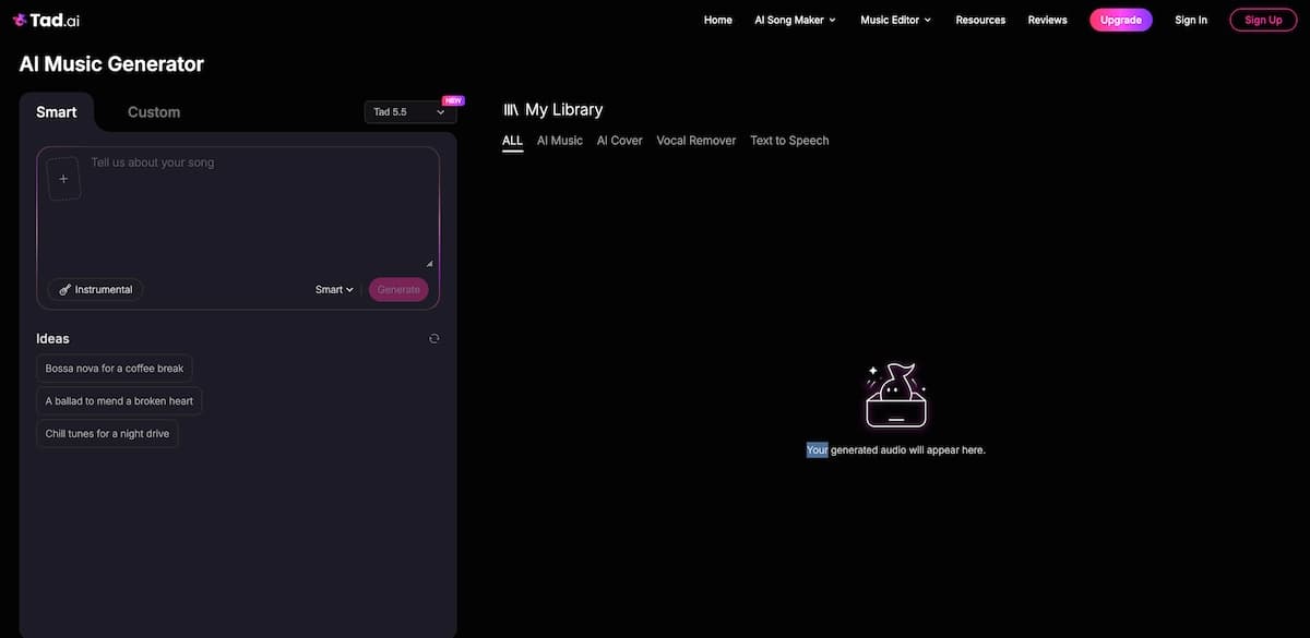Tad AI Music Generator