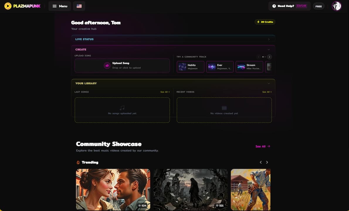 Plazmapunk Free AI Music Video Generator