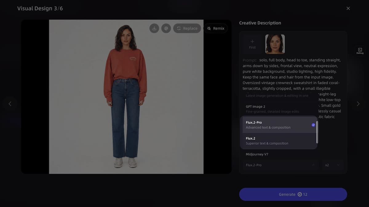 Flux.2 inside VidMuse reference generation workflow