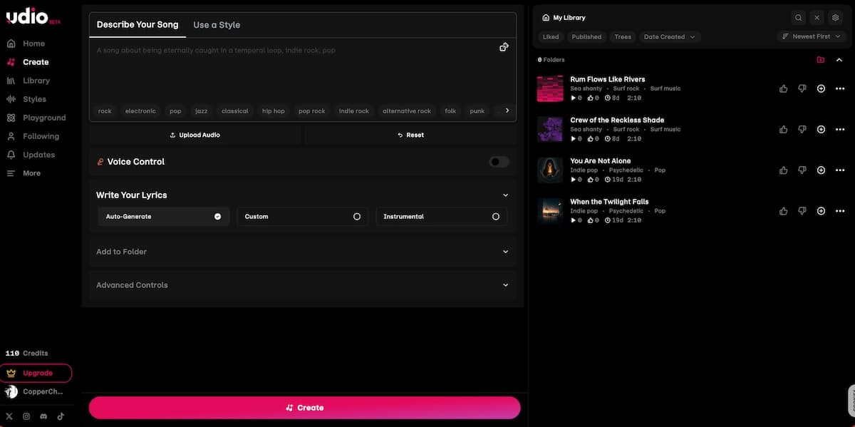 Udio AI song generator for high fidelity music production