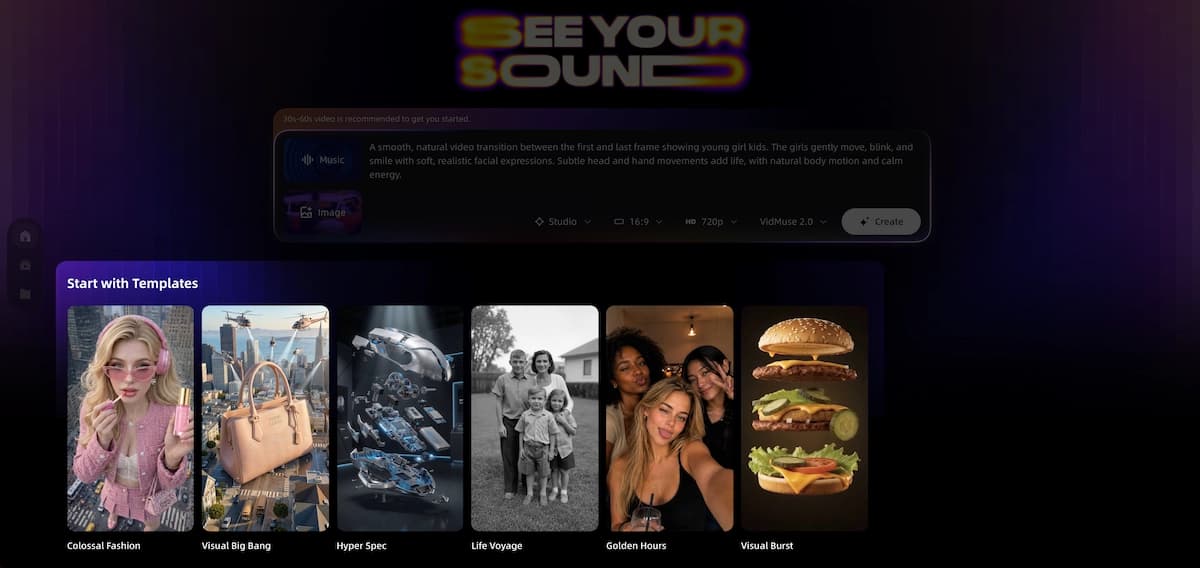 Choose your VidMuse template