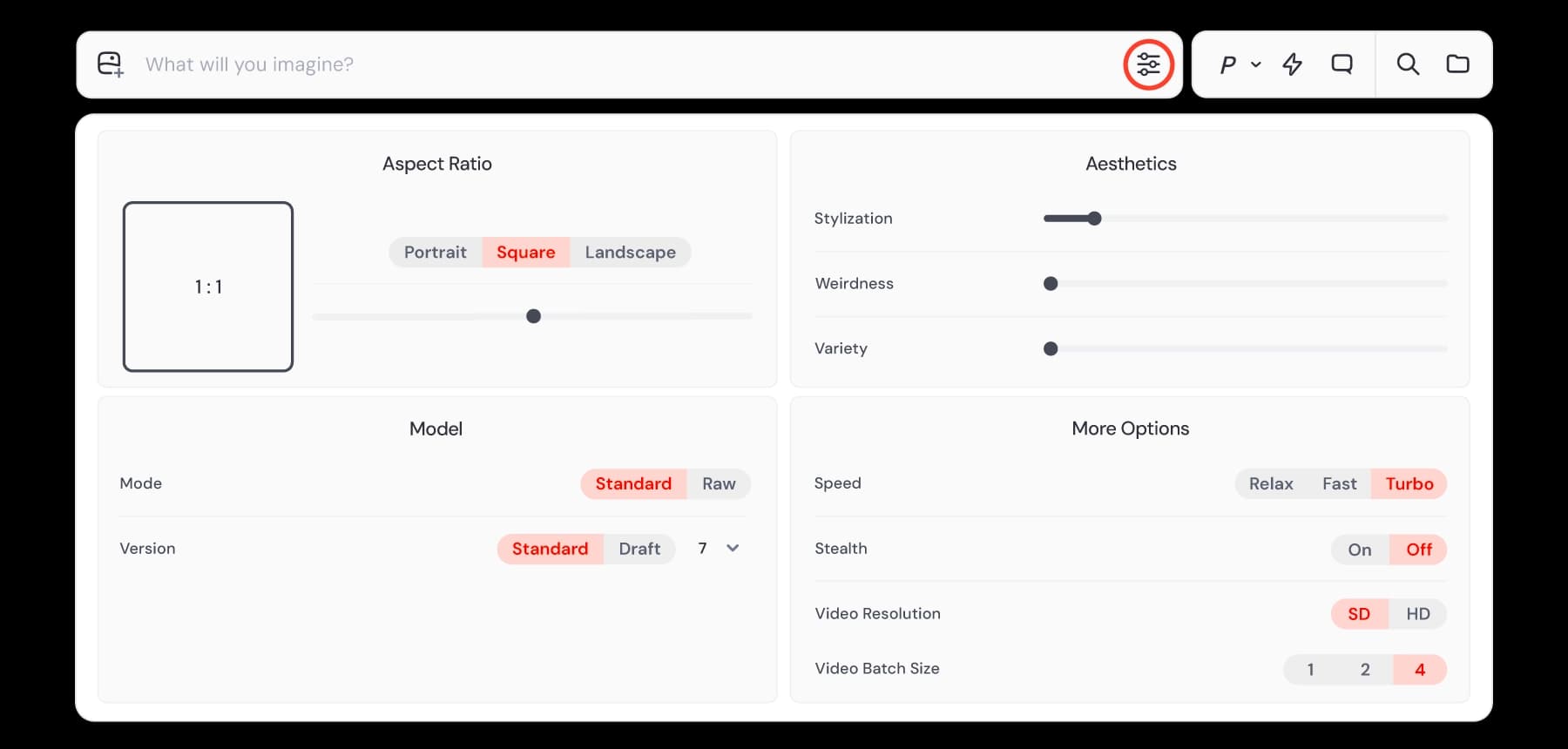 Customizing Midjourney V7 settings and parameters