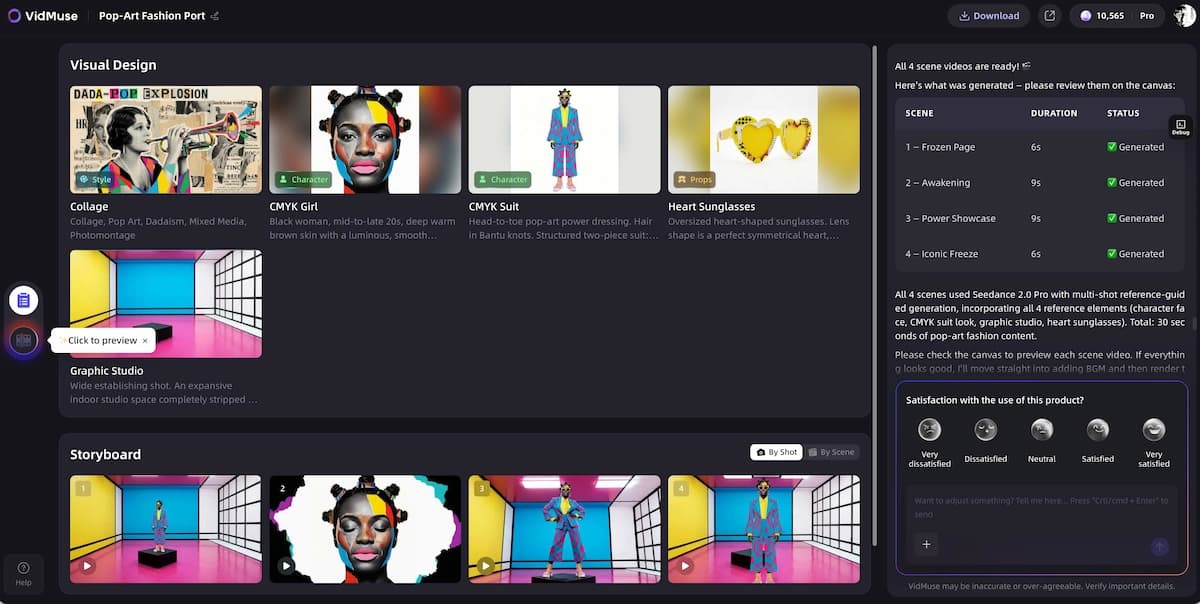 Nano Banana inside VidMuse Storyboard